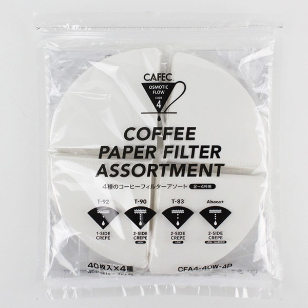 三洋 CAFEC ４種の円すいコーヒーフィルターアソート 2～4杯用（各40枚