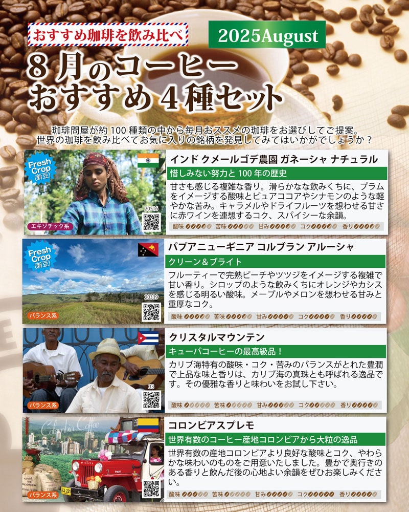 おすすめ豆4種類お試し